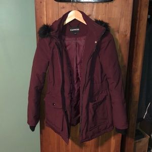 Express coat size Small - beautiful merlot color!